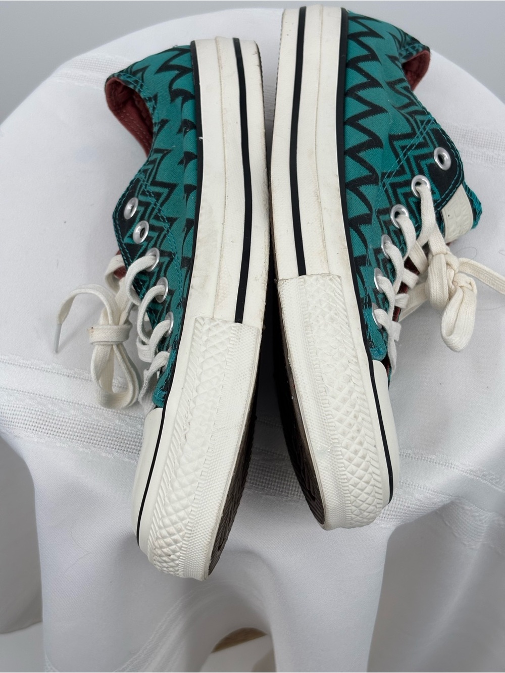 Converse X Missoni Zigzag Teal/Black Sneakers Women’s Size 9 Men’s 7 - Picture 7 of 9
